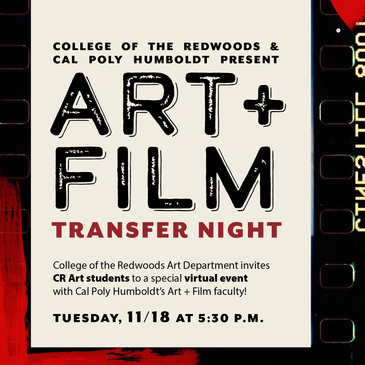 black text on cream background w red accents